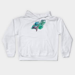 Ocean Spirit Watercolour Turtle Palm Kids Hoodie